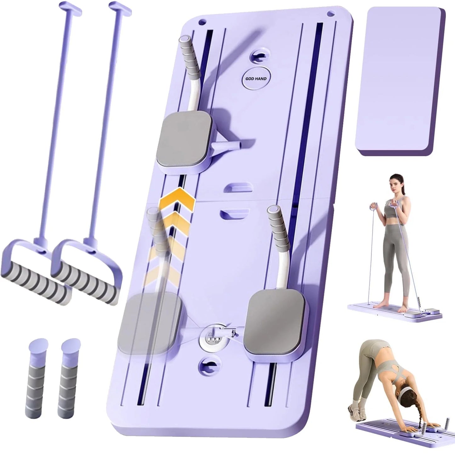 Premium 8-In-1 Abs and Push-Up Exercise Board, Pilates Board, Folding Body Board,(Purple)